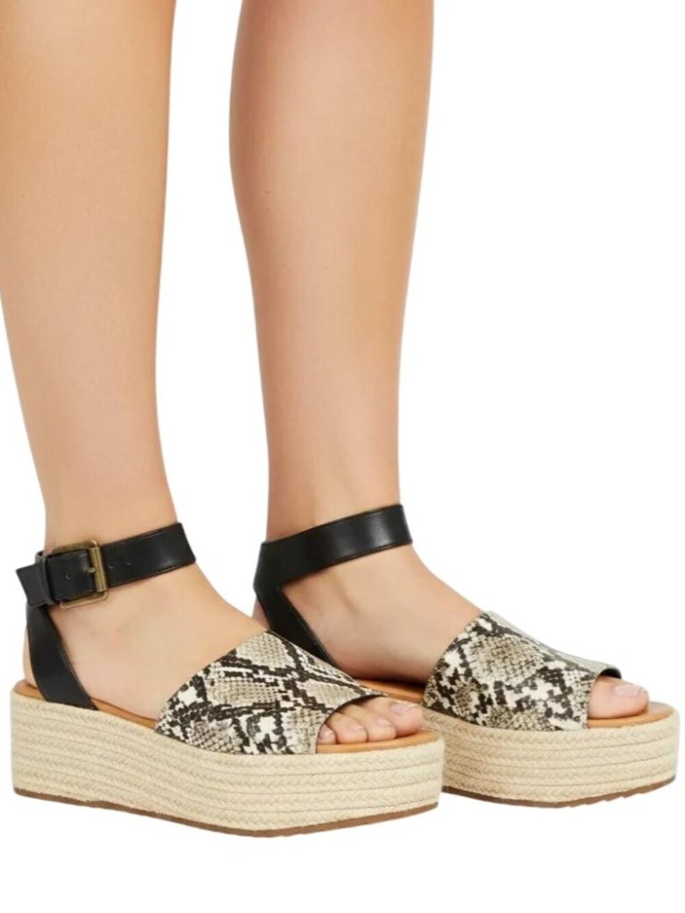 American Eagle Outfitters Snakeskin Espadrille Platform Sandals Women's 8, NWOB